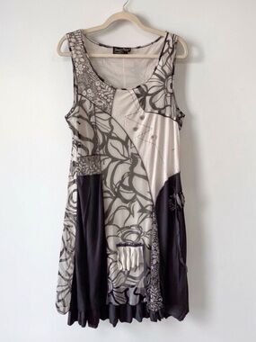 Tango Mango, Mixed Media Mesh Dress, Women’s, XL, summer Boho Patchwork
